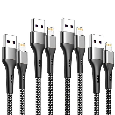 iPhone Charger 4Pack 7inch, [Apple MFi Certified] Short Lightning Cable 7inch, iPhone Charging Cord Fast Charging Cable for iPhone 13 12 Pro Max Mini 11 Pro XS XR X 10 8 7 Plus 6s 6 SE iPad iPod-Grey in Kuwait