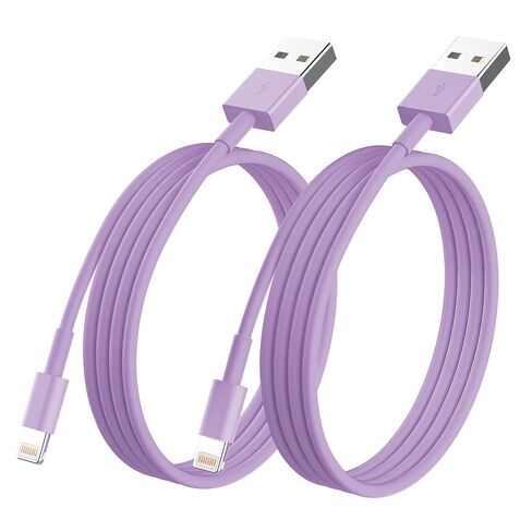 iPhone Charger, [Apple MFi Certified] 2Pack 3ft Fast Lightning Cable for Long iPhone Cable Cord, Apple Charging Cord for iPhone 12/11 Pro/11/XS MAX/XR/8/7/6s/6/5S/SE iPad/Air Original Purple in Kuwait