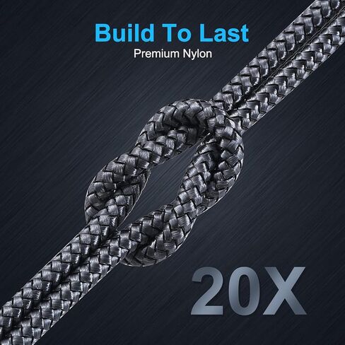 4 in 1 Multi Charging Cable Multi USB Fast Charging Nylon Cord (4Ft) in Kuwait