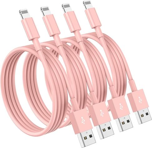 4 Pack [Apple MFi Certified] Apple Charging Cables 6ft, iPhone Chargers Lightning Cable 6 Foot, Fast iPhone Charging Cord for iPhone 14/14Pro/13/13Pro/12/11/11Pro/11Max/ X/XS/XR/XS Max/8, ipad(Pink) in Kuwait