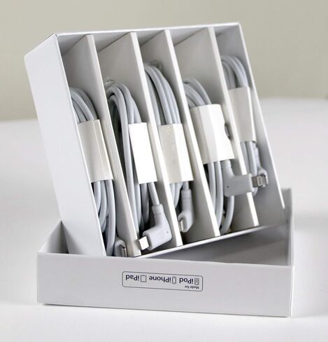 LocknCharge Lightning Cables, Durable Right Angle Shaped Charger for Easy Plug-in - Pack of 5-1200 mm Long in Kuwait