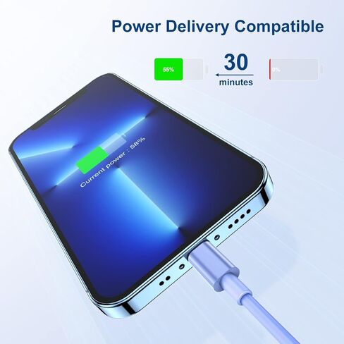 3Pack USB to Lightning Cable 6FT, Fast Charging Cord for iPhone 14 in Kuwait