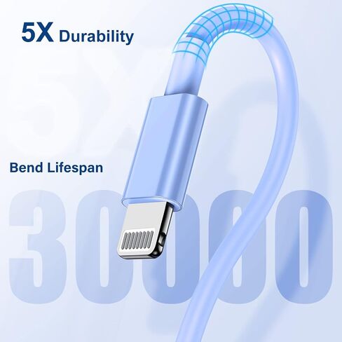 3Pack USB to Lightning Cable 6FT, Fast Charging Cord for iPhone 14 in Kuwait