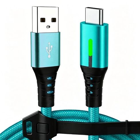 Fast Charging, USB C Cable Fast Charging 3.3ft/6.6ft Nylon Braided, Type C Charger Cord Data Sync, Compatible with Smartphones Tablets (Purple,2m=6.6ft=78.7inch) in Kuwait