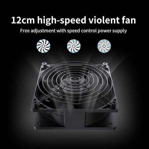 Computer Fan with AC Plug, 120mm Fan Variable Speed Axial Muffin PC Fan with Controller, 220V Small Exhaust Fan, 12V Computer Fans, Case Cooling for PC, Server, Cabinet, Router, Receiver (1 Pack) in Kuwait