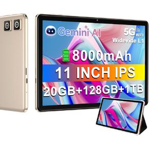 DMOAO 11 inch Android Tablet 16GB+256GB Tablets with 1TB Expand, Octa-Core 2000 * 1200 2K FHD Display 13MP Camera, 8600mAh, Quad Speakers, 5G WiFi, Split Screen Support (Gray with Case) in Kuwait