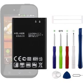 New BL-44JN Battery Replacement for LG Optimus Zone E400 Optimus L3 E400 L5 E612 EAC61679601 with Tools in Kuwait