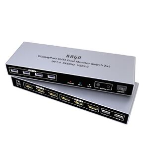 KAGO 8K DisplayPort 1.4 KVM Switch Dual Monitor for 2 PCs in Kuwait