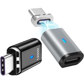 Magnetic USB C Adapter 2 Pack Type C Connector Straight Adapter 5Pin,Support PD 120W Quick Charge,480Mbps Data Transfer, Compatible with MacBook Pro Air,USB-C Mobile Phone,PC and Laptop in Kuwait
