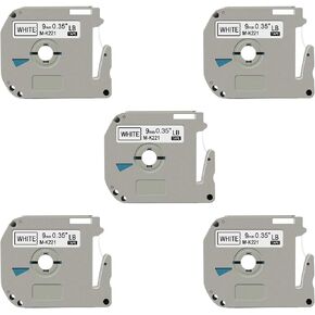 M-K231 Label Tape Replace for Brother P Touch M Tape M-K231S M231 MK231 M-231 12mm 0.47 Inch for Brother P Touch PT-M95 PT-65 PT-80 PT-70 PT-45 PT-90 Label Makers, Black on White, 10 Pack in Kuwait