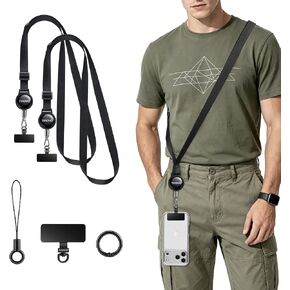 TiMOVO 2 Pack Anti-Theft Retractable Phone Lanyard Breakaway, Black in Kuwait