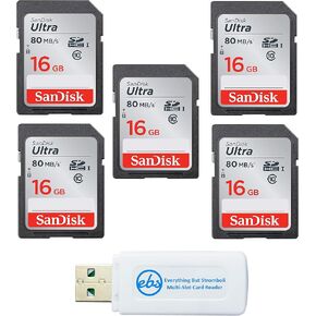 SanDisk 16GB Ultra SD Memory Card Class 10 (5 Pack) SDSDUNC-016G-GN6IN in Kuwait