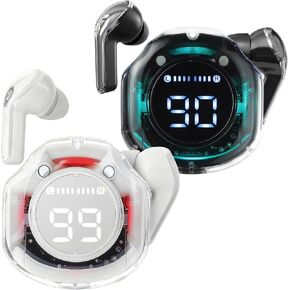 Wireless Bluetooth Earbuds 2-Pack, Black + White Dual Color, with Charging Case, Crisp Call Quality, Quick Pairing for iPhone Android, Lightweight for Gym, Running & Daily Listening in Kuwait