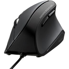 SANWA Wired Ergonomic Vertical Mouse, Silent Click & Remap with Software in Kuwait