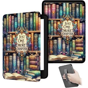 Case for 6.8" Kindle Paperwhite (11th Generation-2021) and Kindle Paperwhite Signature Edition, Lightweight PU Leather e-Reader Cover with Auto Wake/Sleep, Hand Strap (Purple Ornate Book Cover) in Kuwait