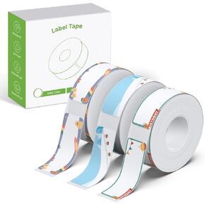 Genuine Label Maker Tape, Adapted Label Print Paper, 14x40mm (0.55inx1.57in), Standard Laminated Labeling Replacement, 160 Tapes/Roll, 3-Roll, Birthday Theme in Saudi Arabia