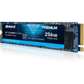 INLAND Premium 256GB 3D NAND TLC M.2 2280 PCIe NVMe 3.0 x4 Internal Solid State Drive, Read/Write Speed up to 2900MB/s and 950MB/s, 360 TBW in Kuwait