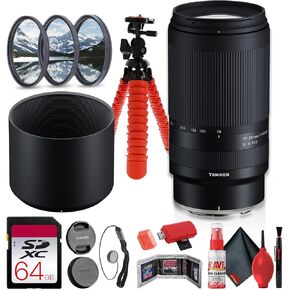 Tamron 70-300mm F4.5-6.3 Di III RXD Telephoto Zoom Lens for Nikon Z Full-Frame Mirrorless Cameras, Lightweight Design, Fast Autofocus + 64GB Memory Card + Flexible Tripod (7pc Bundle) in Saudi Arabia
