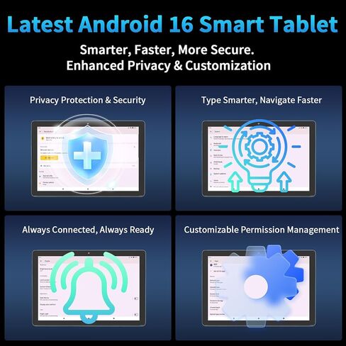 Android 16 Tablet 10 Inch,12GB RAM+64GB ROM+1TB Expandable Blue in Kuwait