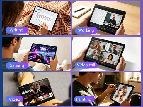 11 inch Tablet with Keyboard,Android 16 Tablet with Octa Core Processor,32GB+156GB (1TB Expand),1920x1200 IPS HD Touchscreen,8MP+16MP Dual Camera,Widevine L1,8000mAh , WiFi/GPS,Case Included(Blue)-ZZ in Kuwait