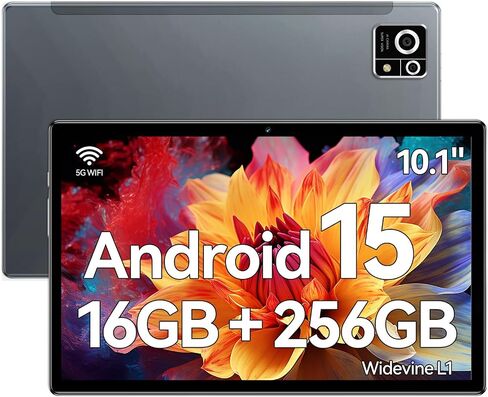 M8 Android 15 Tablet, 10.1" IPS Touchscreen, 8-Core Processor, 16GB RAM + 256GB ROM, 8000mAh Battery, 13MP+5MP Dual Camera, Dual-Band 2.4G/5G WiFi, Bluetooth, Widevine L1 in Kuwait