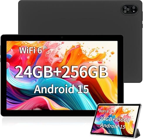 Android Tablet 10.1" inch, 4G LTE Dual SIM, 24GB RAM,256GB Storage,Supports Extend 1TB, IPS Touchscreen,Dual Camera, WiFi/WLAN/Bluetooth/GPS,TYD-109pro (Black, 256 GB) in Kuwait