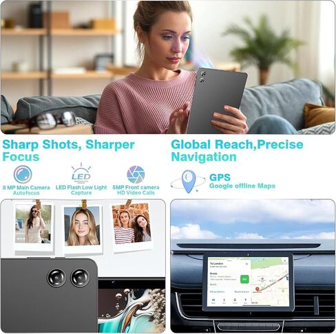Android Tablet 10.1" inch, 4G LTE Dual SIM, 24GB RAM,256GB Storage,Supports Extend 1TB, IPS Touchscreen,Dual Camera, WiFi/WLAN/Bluetooth/GPS,TYD-109pro (Black, 256 GB) in Kuwait