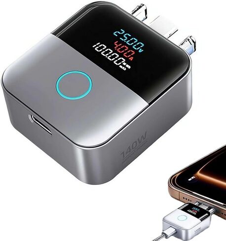 Smart Auto Stop Charging Adapter, 140W USB-C Auto Power-Off, LCD Display in Saudi Arabia