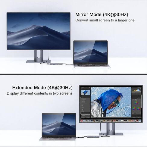 USB Docking Station,QGeeM Triple Monitor DisplayLink Docking Station for Laptop with HDMI,VGA,100W PD Charging,Gigabit Ethernet,SD/TF Reader,5 USB Ports,Compatible with MacBook,Dell,HP,Lenovo in Kuwait