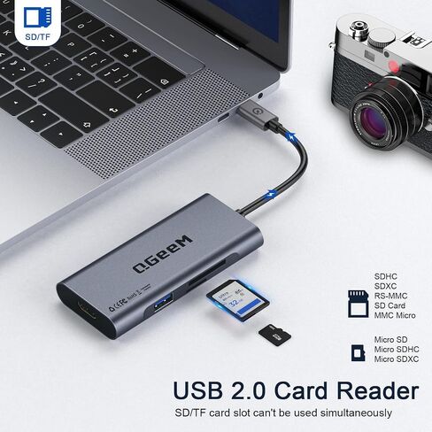 USB Docking Station,QGeeM Triple Monitor DisplayLink Docking Station for Laptop with HDMI,VGA,100W PD Charging,Gigabit Ethernet,SD/TF Reader,5 USB Ports,Compatible with MacBook,Dell,HP,Lenovo in Kuwait
