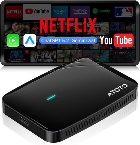 Wireless CarPlay & Android Auto Adapter, AI Box Support YouTube/Netflix in Kuwait