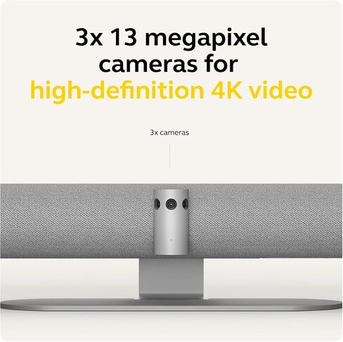 Jabra PanaCast 50 – Intelligent 180° Panoramic-4K Meeting Room Video Camera – Inclusive Video Conferencing Camera with Full Room Coverage, Easy to Set-Up Wide Angle Webcam with Microphones - Grey in Kuwait