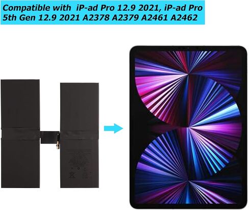 New A2387 Replacement Battery Compatible with iPad Pro 12.9 2021, iPad Pro 5th Gen 12.9 2021 A2378 A2379 A2461 A2462 with Technical Toolkit in Kuwait