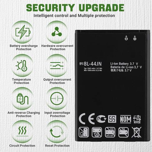 New BL-44JN Battery Replacement for LG Optimus Zone E400 Optimus L3 E400 L5 E612 EAC61679601 with Tools in Kuwait