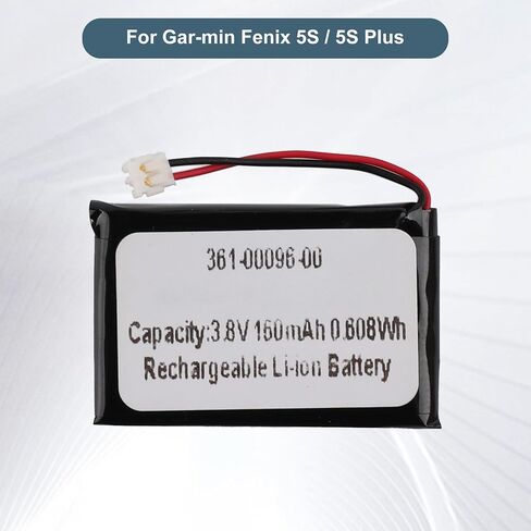 New Replacement Battery 361-00096-00 for Gar-min Fenix 5S Fenix 5S Plus, Auxiliary Battery Backup Power Support System 160mAh with Tools in Kuwait