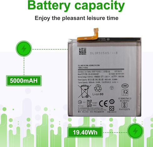 EB-BG998ABY 3.85V 4855mAh Battery, Compatible with Samsung Galaxy S21 Ultra 5G SM-G998,Comes with a Battery Installation Tool in Kuwait