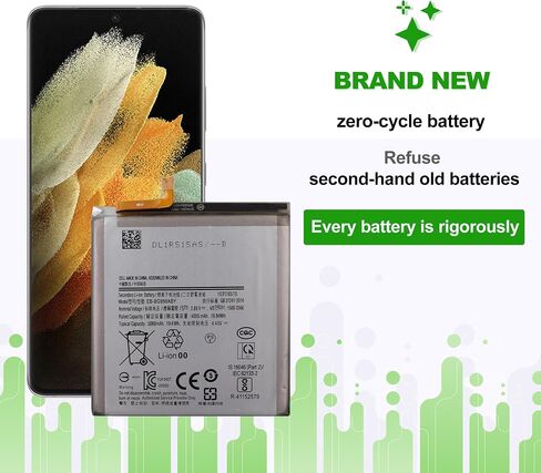 EB-BG998ABY 3.85V 4855mAh Battery, Compatible with Samsung Galaxy S21 Ultra 5G SM-G998,Comes with a Battery Installation Tool in Kuwait