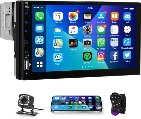 [Upgrade] Single Din HD Touch Screen Car Stereo with Bluetooth in Kuwait