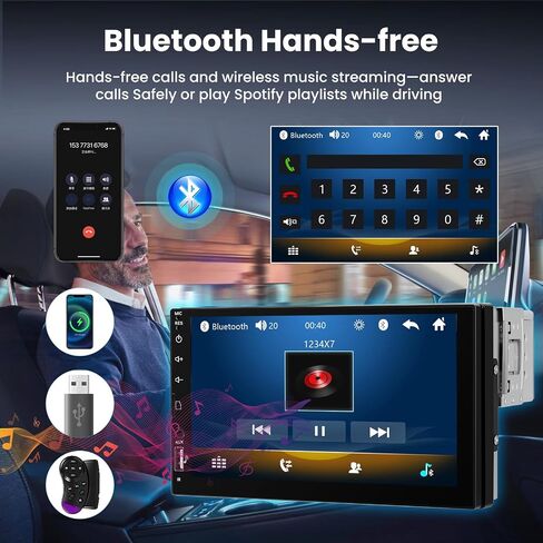[Upgrade] Single Din HD Touch Screen Car Stereo with Bluetooth in Kuwait