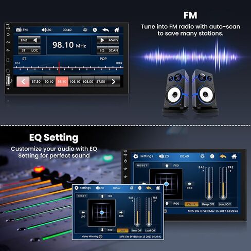 [Upgrade] Single Din HD Touch Screen Car Stereo with Bluetooth in Kuwait