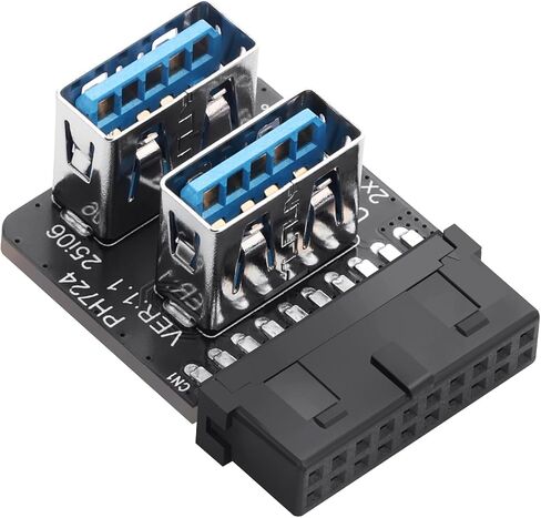 SinLoon USB 3.0 Front Panel Header USB 3.0 19/20Pin Female to Dual USB A Female Motherboard Front Connector Converter (Type 2) in Kuwait
