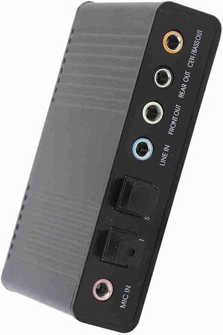 Optimal Shop USB 2.0 External Sound Card Adapter, 6 Channel 5.1 Surround Stereo Audio Converter with S PDIF Optical Digital in & Out Port for Desktop PC Laptop Multiple Wind OS in Saudi Arabia