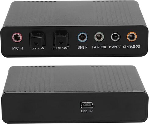 DM HD10 USB 5.1 External Sound Card, Aluminum Alloy Audio Adapter, Supports SPDIF Optical in Out, 6 Channel Analog Output, for Karaoke, Recording, Gaming, PC Laptop Desktop in Saudi Arabia