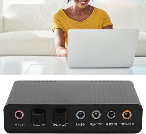 DM HD10 USB 5.1 External Sound Card, Aluminum Alloy Audio Adapter, Supports SPDIF Optical in Out, 6 Channel Analog Output, for Karaoke, Recording, Gaming, PC Laptop Desktop in Saudi Arabia