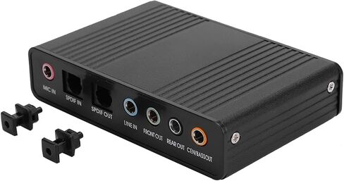 DM HD10 USB 5.1 External Sound Card, Aluminum Alloy Audio Adapter, Supports SPDIF Optical in Out, 6 Channel Analog Output, for Karaoke, Recording, Gaming, PC Laptop Desktop in Saudi Arabia