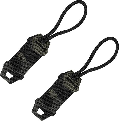 Tactical Zipper Pull Cord Hook Handle Replacement Pulls Tab 2PCS Zipper Puller for Hiking, Shooting, Airsoft, Outdoor Activities 500D Nylon in Kuwait
