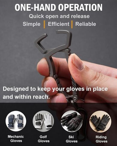 VIPERADE VAT3 Titanium Glove Clip for Belt & Backpack, Heavy Duty Work Glove Holder with Serrated Jaws, Tactical EDC Utility Gear Clip for Gloves, Towels, Hats & Outdoor Equipment in Kuwait