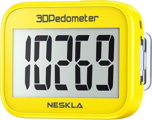 NESKLA 3D Pedometer, Simple Step Counter with Large LCD Display for Walking in Saudi Arabia