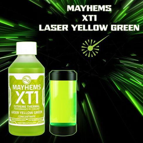 Mayhems - XT1 Concentrate PC Coolant - Computer Water Cooling Fluid - Liquid Cooling, Thermal Performance Series, 250 ml, Laser Yellow Green in Saudi Arabia