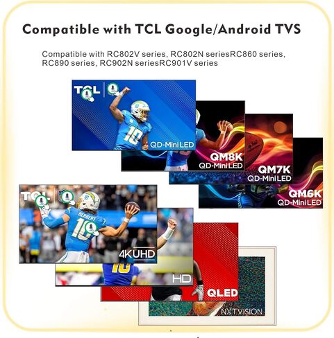 Smart Remote Compatbile with TCL Remote Control Replacement, Voice Control, New Upgraded RC802V Universal for TCL TV remotes, Google, Android Smart TVs, Control para remoto in Saudi Arabia